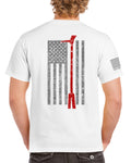 Halligan Tool Firefighter USA Flag Short Sleeve Shirt